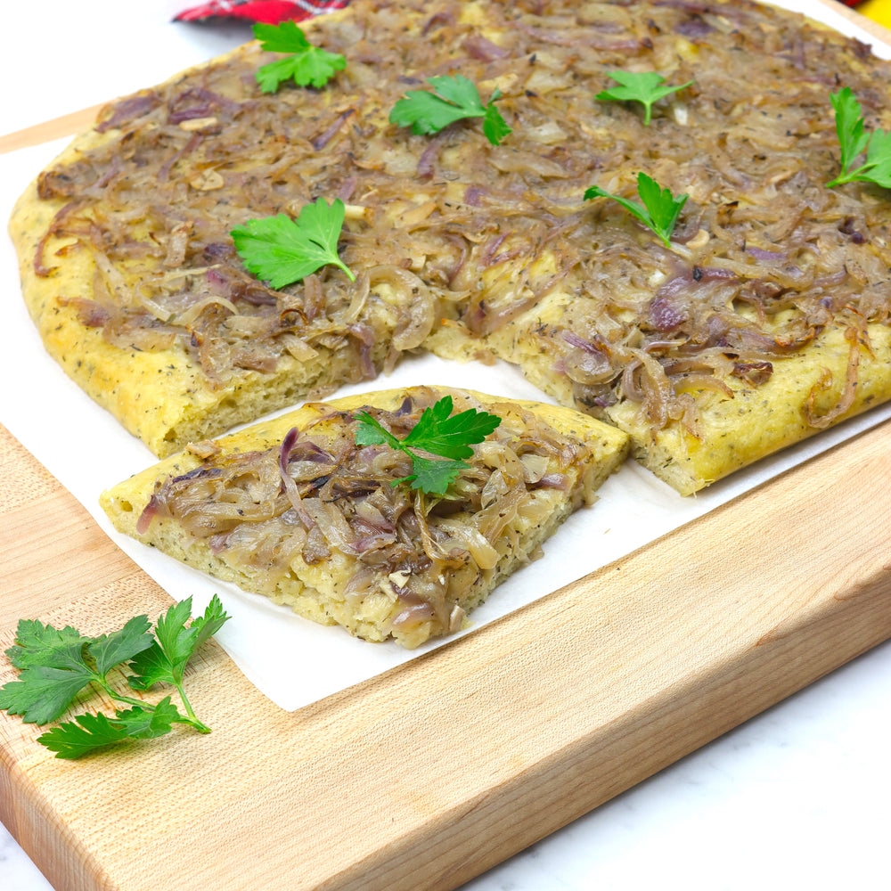 
            
                Load image into Gallery viewer, No Knead Focaccia With Caramelized Onions | How To Cuisine
            
        
