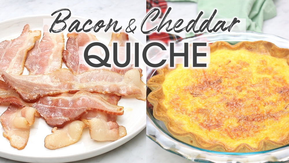 
            
                Load and play video in Gallery viewer, Bacon &amp;amp; Cheddar Quiche From Scratch Recipe Youtube Thumbnail | How To Cuisine
            
        