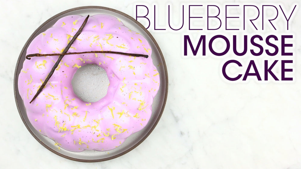 Mini Blueberry Mousse Cakes with Mirror Glaze
