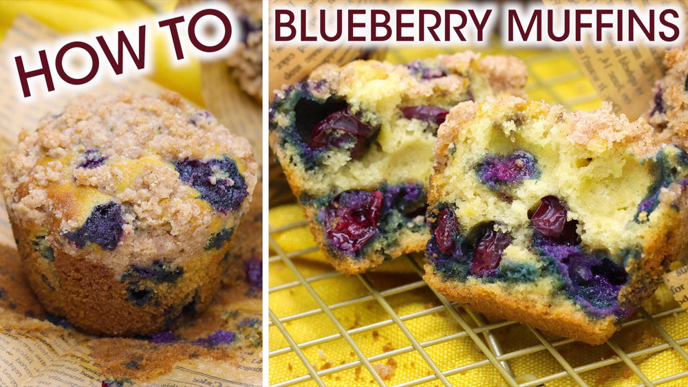 
            
                Load and play video in Gallery viewer, Blueberry Muffins Cinnamon Streusel Topping Recipe Youtube Thumbnail | How To Cuisine
            
        