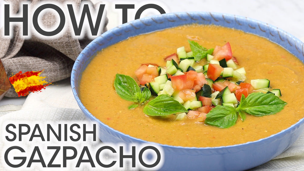 
            
                Load and play video in Gallery viewer, Creamy Spanish Gazpacho Recipe Youtube Thumbnail | How To Cuisine
            
        