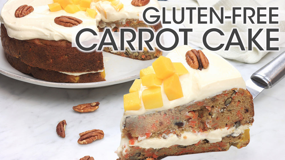 
            
                Load and play video in Gallery viewer, Gluten Free Carrot Cake with Cream Cheese Frosting Youtube Thumbnail | How To Cuisine
            
        