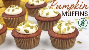 
            
                Load and play video in Gallery viewer, Gluten Free Pumpkin Muffins Recipe Youtube Thumbnail | How To Cuisine
            
        