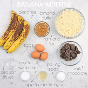 
            
                Load image into Gallery viewer, Healthy Banana Muffins With Chocolate Chips Ingredients | How To Cuisine
            
        