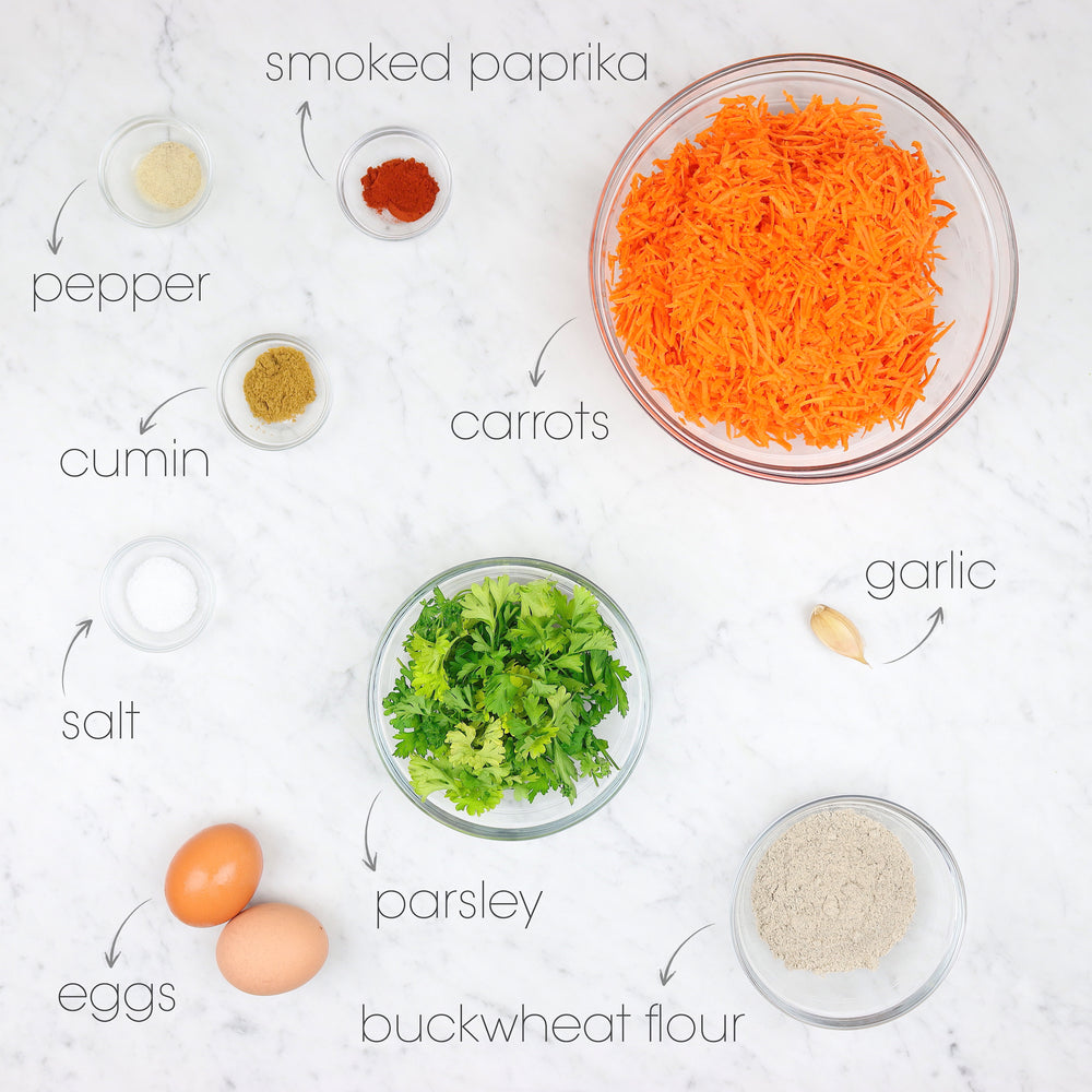 Buckwheat Carrot Fritters Ingredients | How To Cuisine