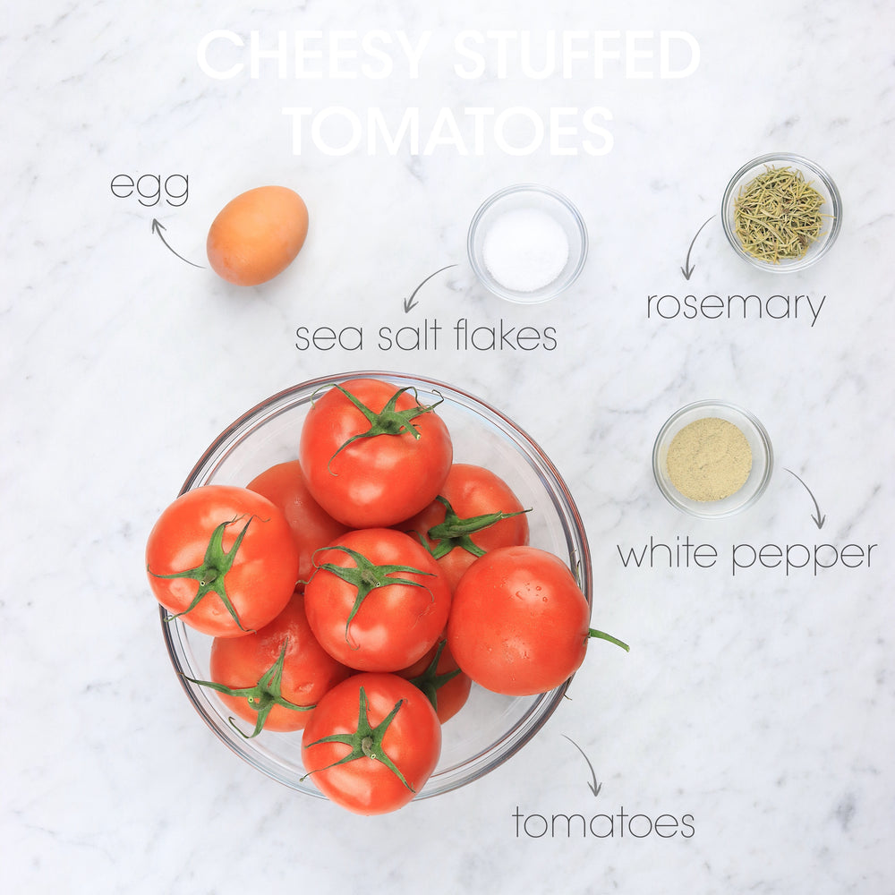 
            
                Load image into Gallery viewer, Cheesy Stuffed Tomatoes Ingredients | How To Cuisine
            
        