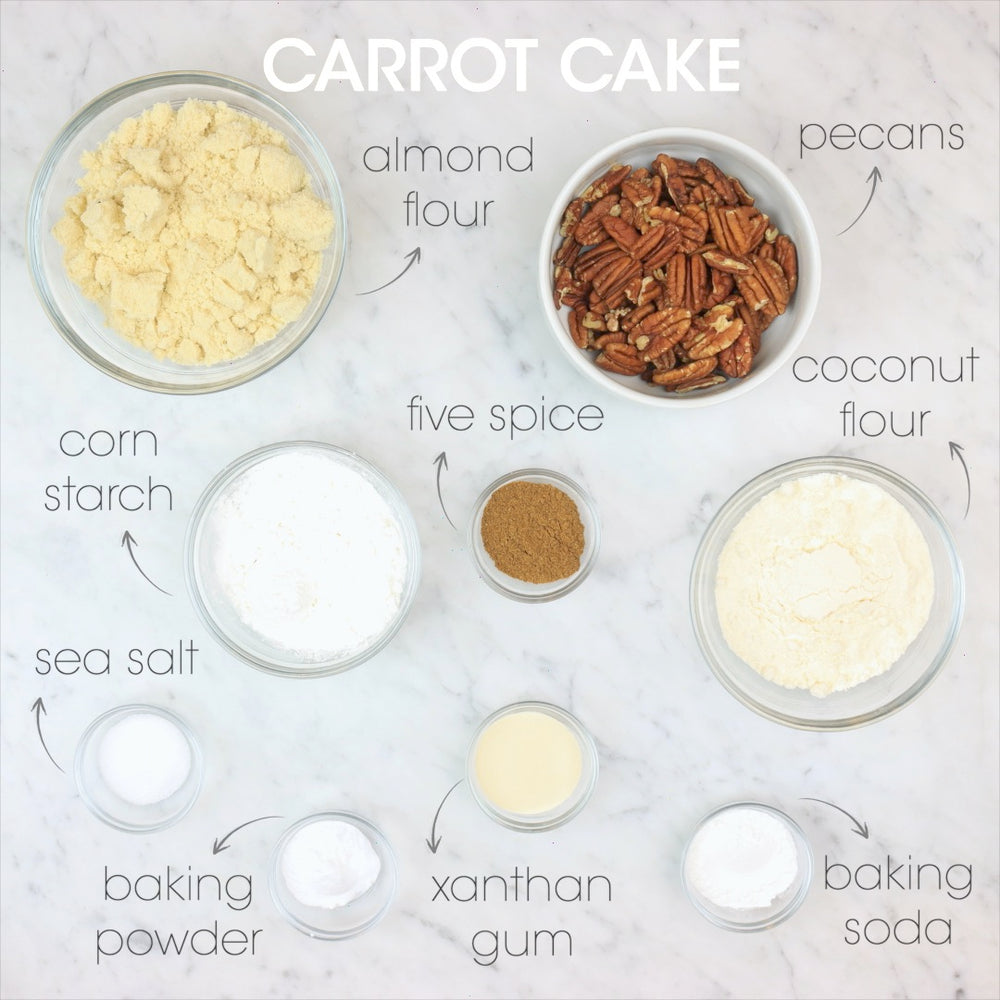 
            
                Load image into Gallery viewer, Gluten Free Carrot Cake Ingredients | How To Cuisine 
            
        