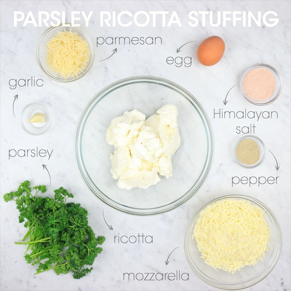 
            
                Load image into Gallery viewer, Parsley Ricotta Stuffing Ingredients | How To Cuisine
            
        