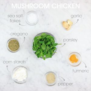 
            
                Load image into Gallery viewer, Creamy Mushroom Chicken Ingredients | How To Cuisine
            
        