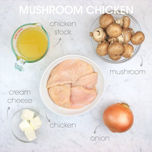 
            
                Load image into Gallery viewer, Creamy Mushroom Chicken Ingredients | How To Cuisine
            
        