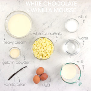 
            
                Load image into Gallery viewer, White Chocolate &amp;amp; Vanilla Mousse Ingredients | How To Cuisine
            
        
