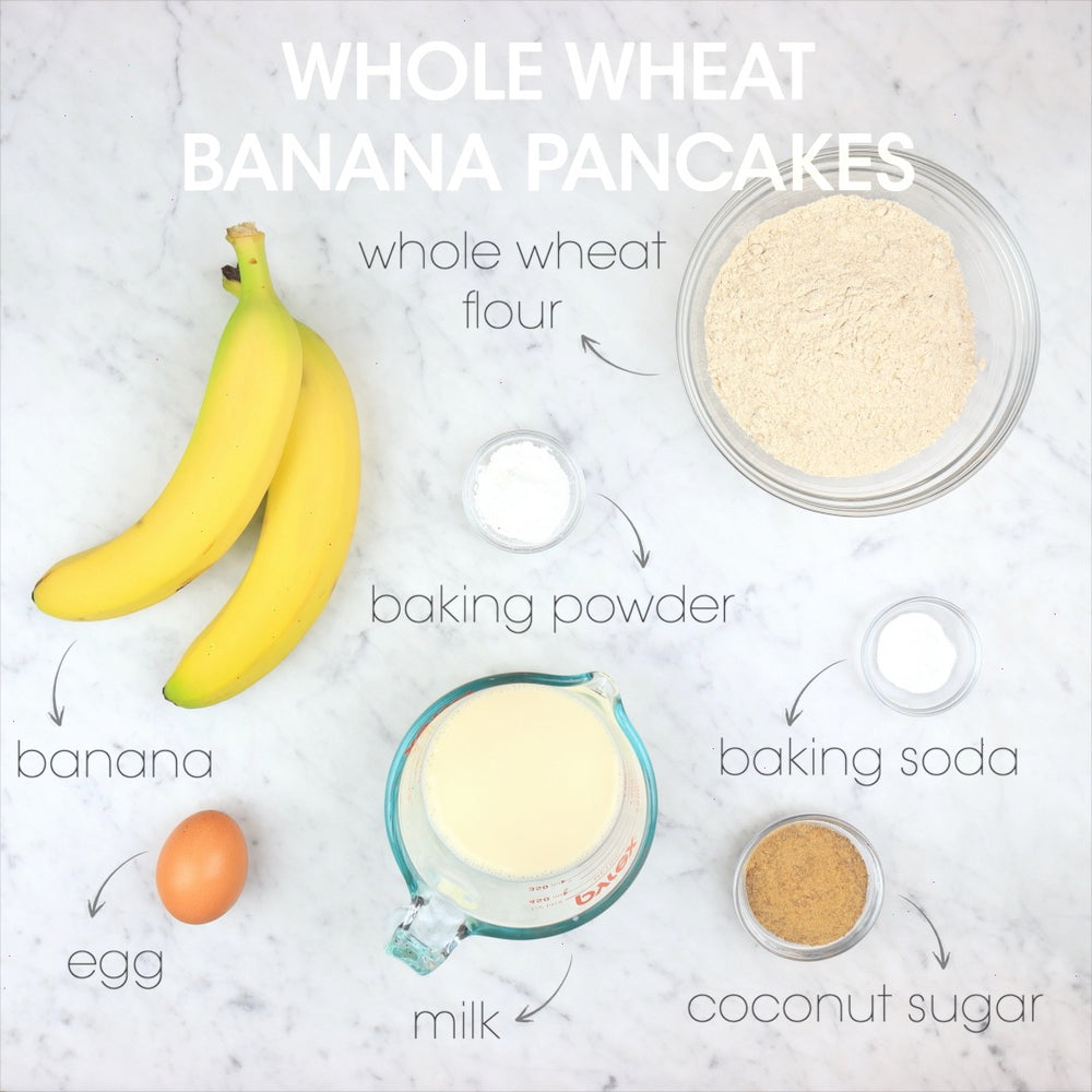 
            
                Load image into Gallery viewer, Fluffy Whole Wheat Banana Pancakes Ingredients | How To Cuisine
            
        
